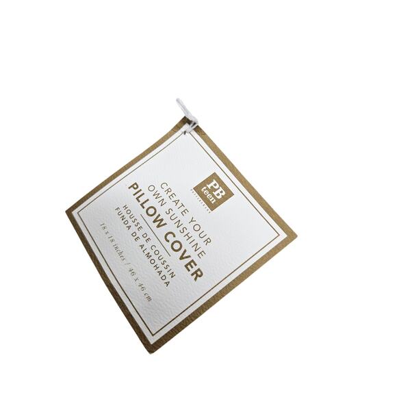 NEW Pottery Barn Teen 18x18 Pillow Cover Cotton Create Your Own Sunshine - Picture 5 of 5